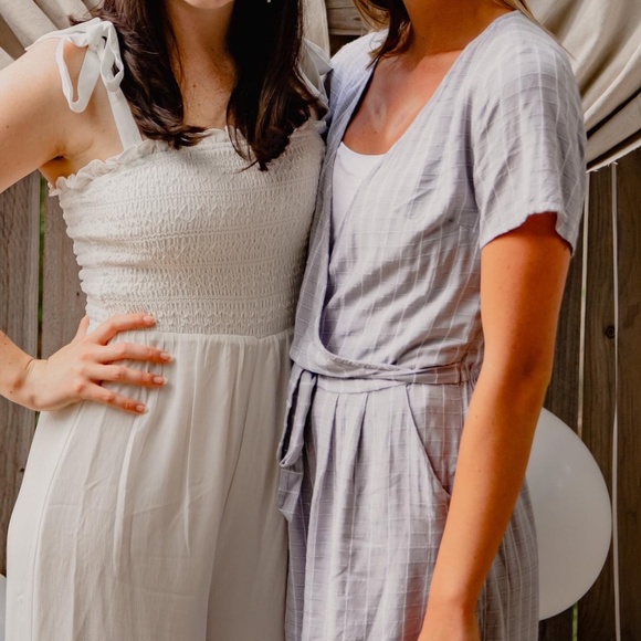 Grid Tie Waist Culotte Jumpsuit - Picture 3 of 3